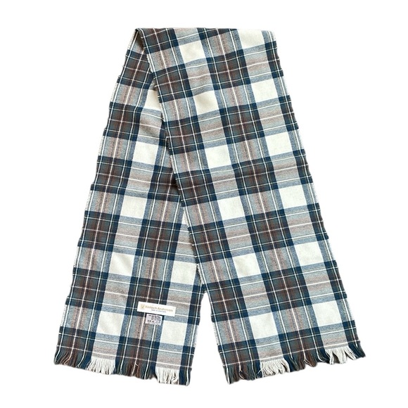 Kinloch Anderson 100% Pure New Wool Made in Scotland Plaid Scarf 58" x 10” - Picture 1 of 6